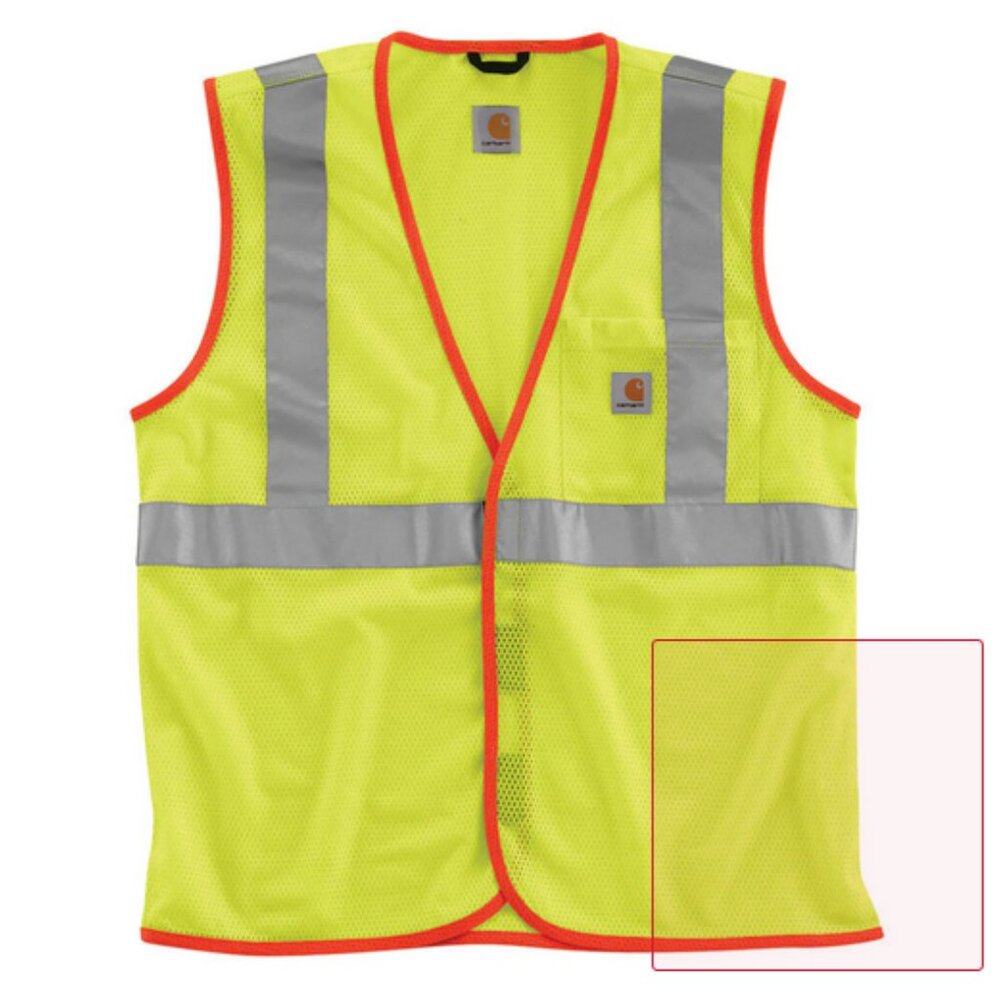 Carhartt High-Visibility Lime Mesh Multi-Pocket Class 2 Vest NWT